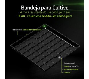 Bandeja Plastica Resistente c/ Canaletas - 120 x 120 x 8 cm