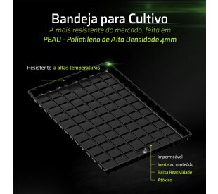 Bandeja Plástica Resistente c/ Canaletas - 60 x 120 x 8 cm