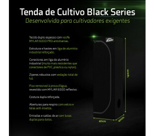 Tenda de Cultivo - 40x40x140 cm - Black Series – Sun Garden