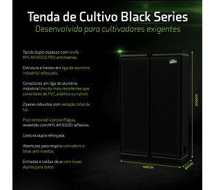 Tenda de Cultivo - 120x40x200 cm - Black Series – Sun Garden