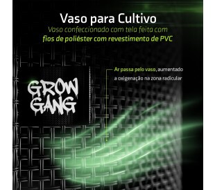 Vaso em Nylon - Grow Gang - 368,6 Litros - 96cm x 96cm x 40cm