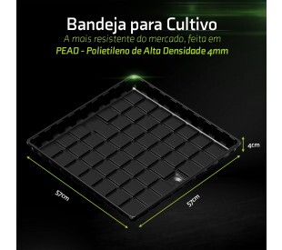 Bandeja Plastica Resistente c/ Canaletas - 60 x 60 x 4 cm