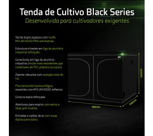 Tenda de Cultivo - 240x240x200 cm - Black Series – Sun Garden