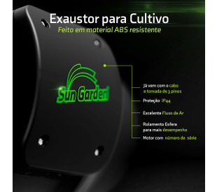 Exaustor Axial In-Line PRO - 100mm - 110v - Black Series - Sun Garden