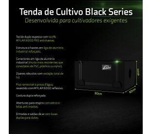 Tenda de Cultivo - 80x60x40 cm - Black Series – Sun Garden
