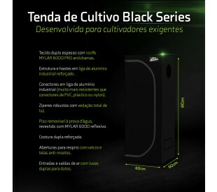 Tenda de Cultivo - 60x60x180 cm - Black Series – Sun Garden