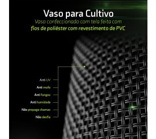 Vaso em Nylon - Grow Gang - 295,8 Litros - 86cm x 86cm x 40cm