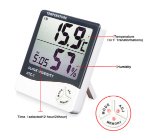 Termo Higrômetro Digital com Amplo Visor LCD