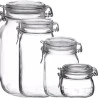 Pote de vidro com presilha